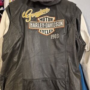Harley-Davidson Black and White Leather Jacket